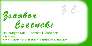 zsombor csetneki business card